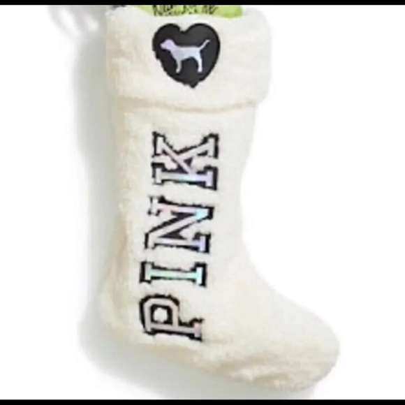 🆕 PINK LOGO VERY CUTE HOLIDAY STOCKING - Picture 2 of 3